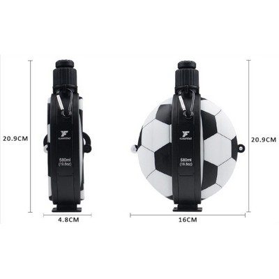 Silicone Folding Compass Football Bottle