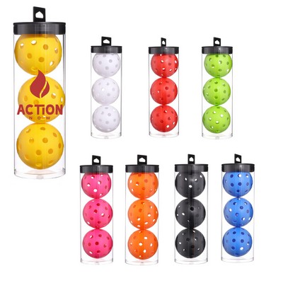 3 Pack 40 Holes Pickleball Ball Set