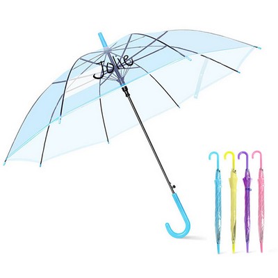 Gradient Transparent Solid Color Children's PVC Umbrella