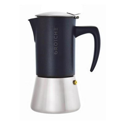 GROSCHE Milano Steel Stainless Steel Stovetop Espresso Maker Moka Pot Home Espresso Coffee Maker