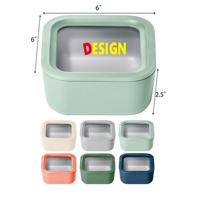 Ceramic Coated Food Container Non Stick Lunch Box Container with Glass Lids