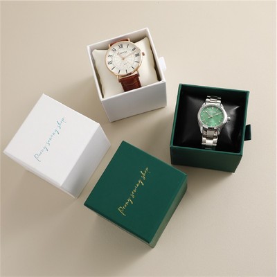 3 Inches Watch Box Single Watch Gift Box with Pillow Cardboard Drawer Packaging Box