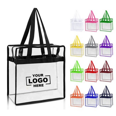 Clear Stadium-Approved Zipper Tote Bag