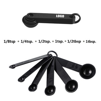 Ultimate 6in1 Black Measuring Spoon with Easy to Read Volume Markings