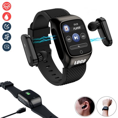 2-in-1 Ear Buds with Fitness Tracker Bracelet and Ergonomic Touch Screen