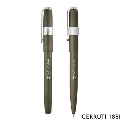 Cerruti 1881® Block Brushed Ballpoint Pen & Fountain Pen Gift Set