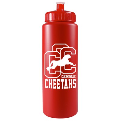 32 Oz. Sports Quart Bottle w/Push Pull Cap (White Or Frost)