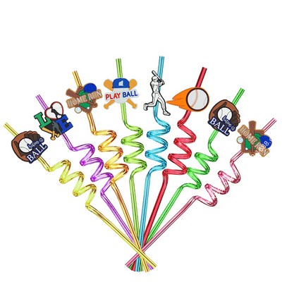 10 1/2" Custom PET Party Themed Twisty Reusable Plastic Straw