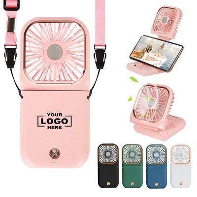 Portable Power Bank Fan with Phone Stand