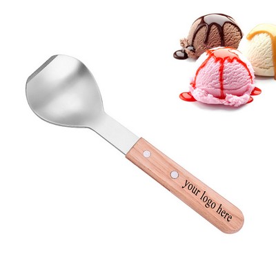 Stainless Steel Ice Cream Scoop With Wooden Handle