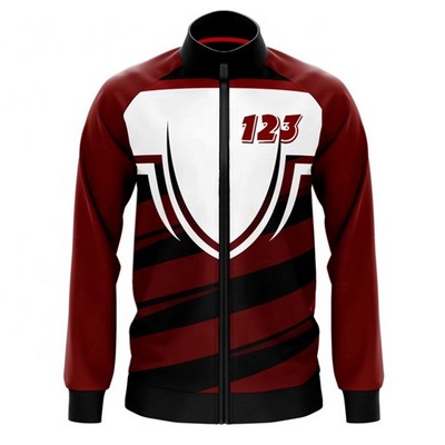 Custom Dye Sublimation Full Zip Track Style Polyester Jacket