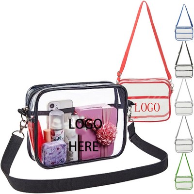 Clear Transparent PVC Cross Body Shoulder Messenger Ba