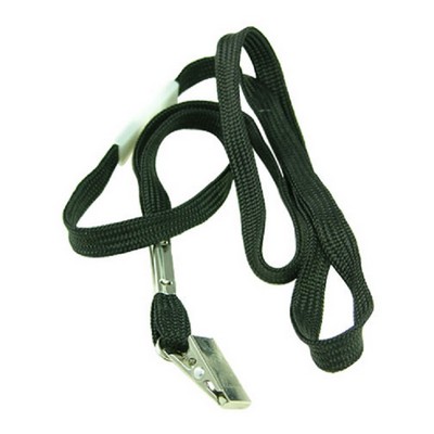 Stock Flat Nylon Breakaway Lanyard with Bulldog Clip (3/8"x36")