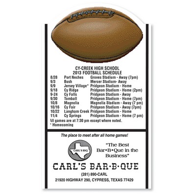 20 Mil Football Schedule Magnet - Full Color