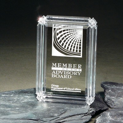 Clear Diamond Carved Desk Award