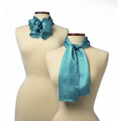 Teal Newport Silk Scarf - 8"x45"