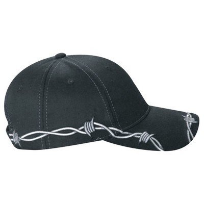 Polycotton Cap w/Barbed Wire Accent