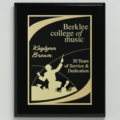 Aberdeen Black Plaque 7" x 9" with Lasered Plate