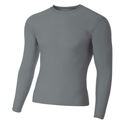 A4 Men's Long Sleeve Compression Crew Tee