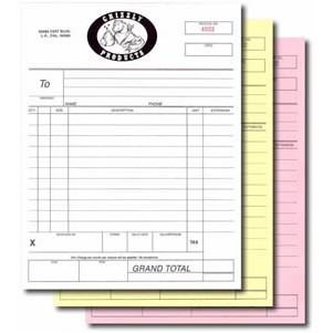 Carbonless Business Forms, 7" x 8.5", 2 part, 1 Color