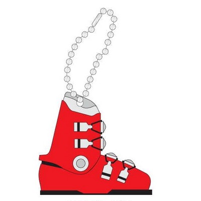 Ski Boot Promotional Key Chain w/ Black Back (10 Square Inch)