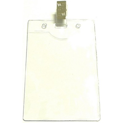 Clear Vinyl Badge Holder w/ Removable Clip (3"x4")