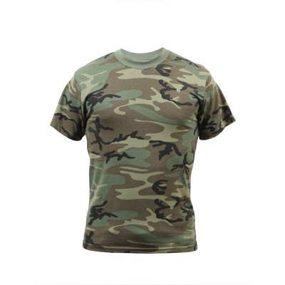 Vintage Woodland Camouflage T Shirt (XS to XL)