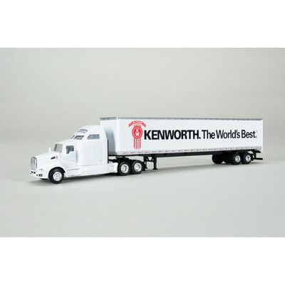 White Kenworth T660 w/ 53' Trailer & Double Rear Doors 1/64 Scale, Die Cast