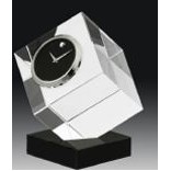 Crystal Series Square Crystal Award / w/ Clock