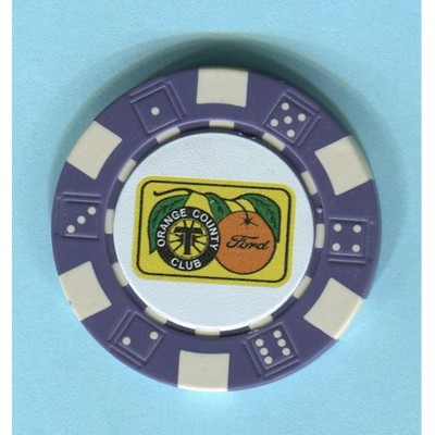 Clay Poker Chips w/ Dice Design & 4 Color Process Imprint/ No Labels