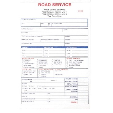 2 Part Road Service Form Books - 5?"x 8½"