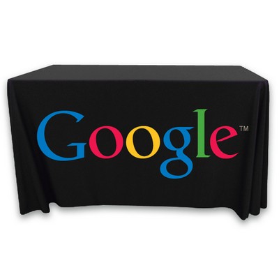 4' Premium PolyKnit™ Throw Style Table Cover w/Full Color Logo (48"x30"x29")