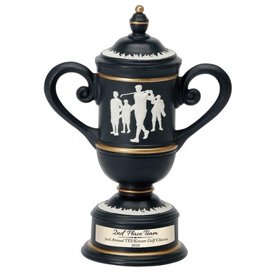 10" Cameo Male Golf Cup in Black