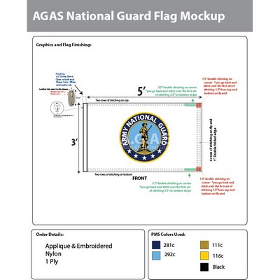 Army National Guard Deluxe Flags 3x5 foot