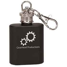 Personalized Stainless Steel Flask Kay Chain, Matte Black, 1 oz