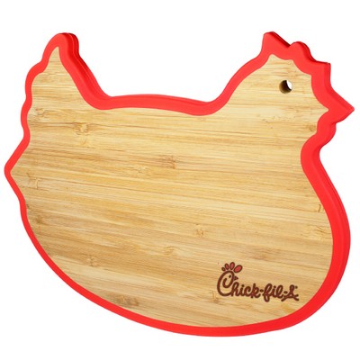 Chicken Bamboo Trivet w/Silicone Edge