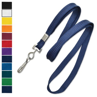 3/8" Blank Non-Breakaway Flat-Braided Polyester Lanyards with Swivel Hook