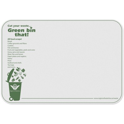 Flexible Cutting Board on FDA approved .045 clear plastic, rectangular (7.625" X 11") Spot Color