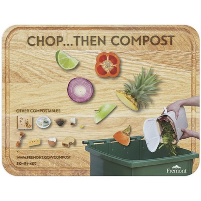 Flexible Cutting Board, FDA approved .045 clear plastic, rectangular (9.75" x 12.75") Full Color