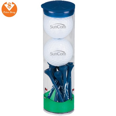 2 Ball Tall Tube w/ Pinnacle Rush Golf Balls