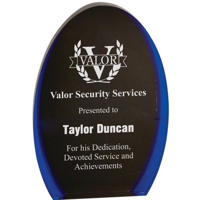 Luminary Oval Acrylic Award Black/Blue - 7" High