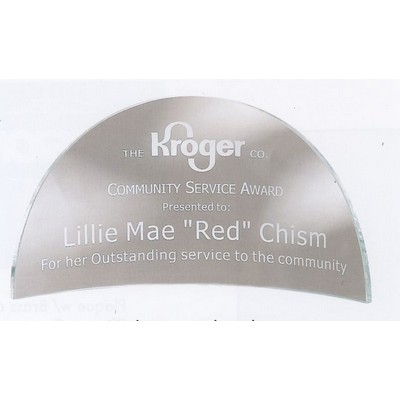 Large Jade Glass Media Luna Flat Edge Award