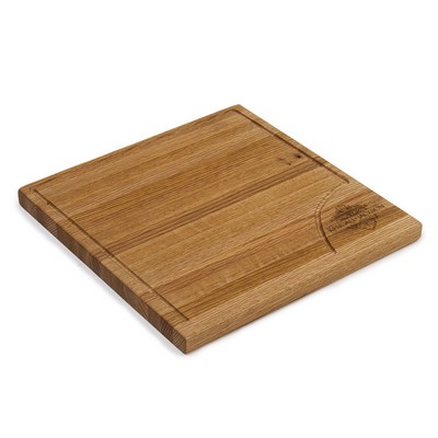 Cutting Board - 11" x 11" x 0.8" - Oak Edge Grain w/Groove