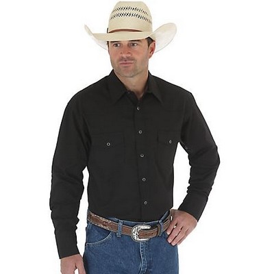 Wrangler® Men's Black Sport Western Basics Long Sleeve Shirt