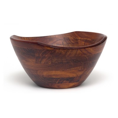 Lipper Cherry Finish Large Wavy Rim Bowl