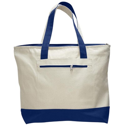 Q-Tees of California® Zipper Tote w/Color Handles