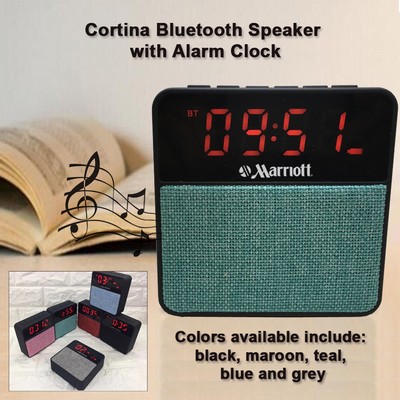 Cortina Bluetooth Speaker with an Alarm Clock with Amazing Sound - Teal