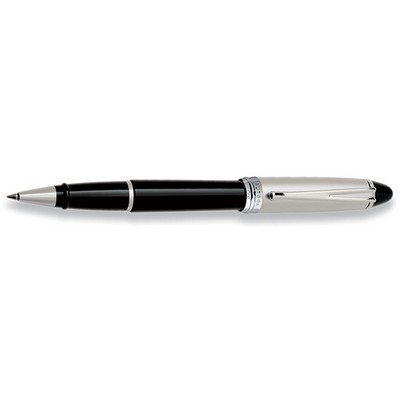 Luxury Line Aurora Ipsilon Silver Chrome Plated Cap w/Black Barrel Rollerball