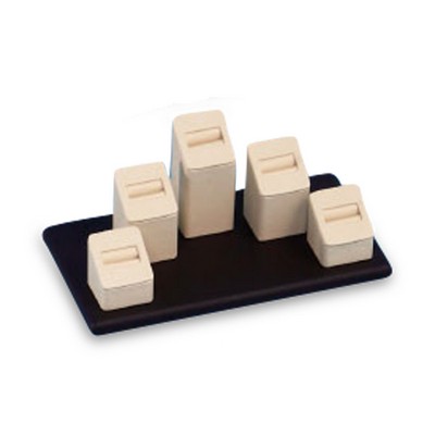 Leatherette 5 Slot Ring Tower