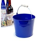 8 1/2" Royal Painted Pail w/Wooden Handle